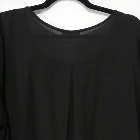CHICSOUL | 2XL - 2X | Made In The USA | Elegant Sheer Black Dress | Tied Sleeves - Picture 11 of 16